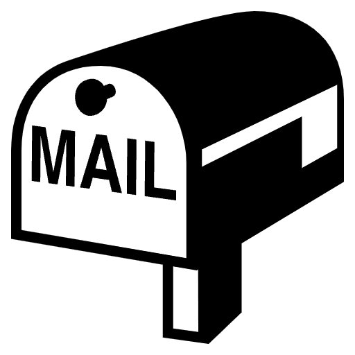 Closed Mailbox With Lowered Flag Emoji from EmojiTwo Black Set