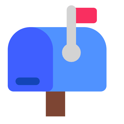 Closed Mailbox With Raised Flag Flat Emoji from Fluent Emoji Flat Set