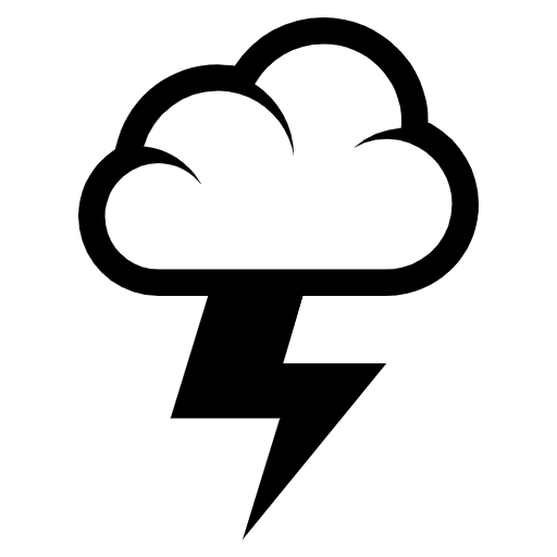 Cloud With Lightning Emoji from EmojiTwo Black Set