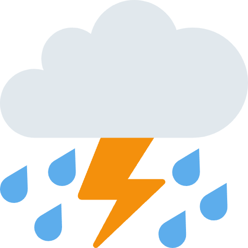 Cloud With Lightning And Rain Emoji from Twemoji Set
