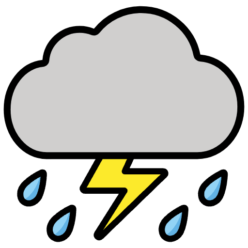Cloud With Lightning And Rain Emoji from OpenMoji Emoji Set