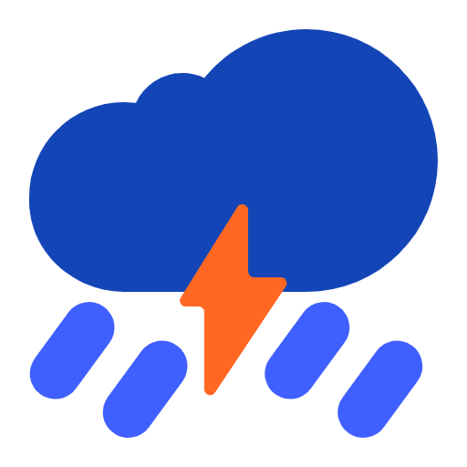 Cloud With Lightning And Rain Flat Emoji from Fluent Emoji Flat Set