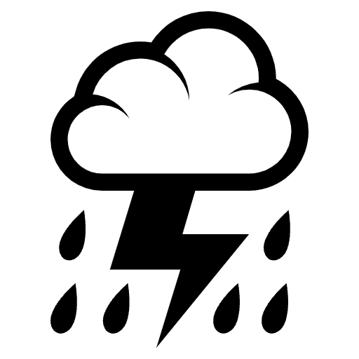 Cloud With Lightning And Rain Emoji from EmojiTwo Black Set