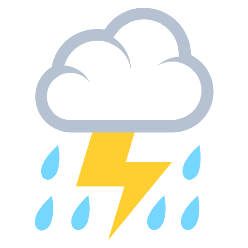 Cloud With Lightning And Rain Emoji from EmojiTwo Colors Set