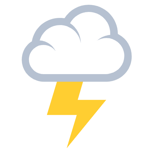 Cloud With Lightning Element from EmojiTwo Colors Set