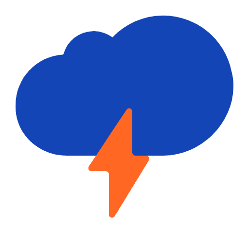 Cloud With Lightning Flat Emoji from Fluent Emoji Flat Set
