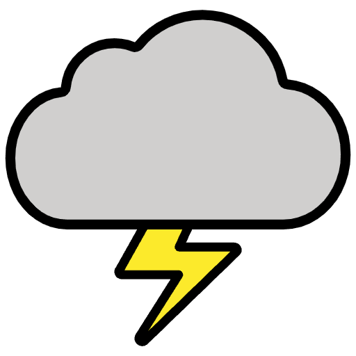 Cloud With Lightning Emoji from OpenMoji Set