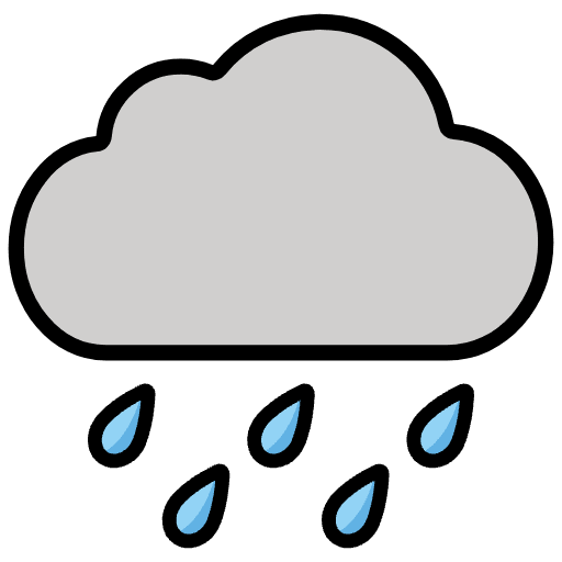 Cloud With Rain Emoji from OpenMoji Set
