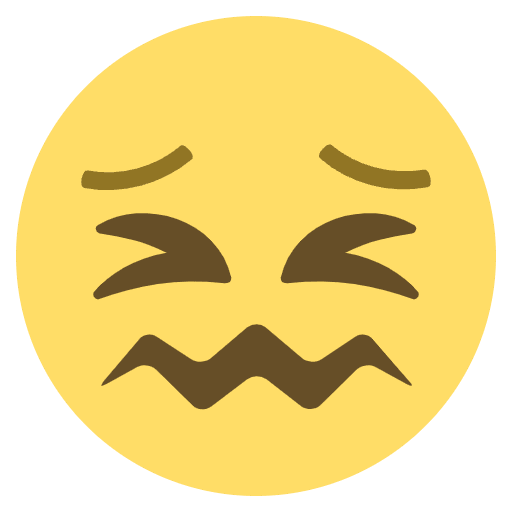 Confounded Face Emoji from EmojiTwo Colors Set