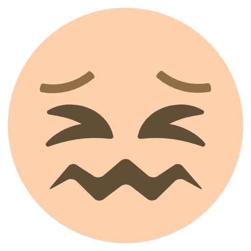Confounded Face Emoji Emoji from EmojiTwo Colors Set
