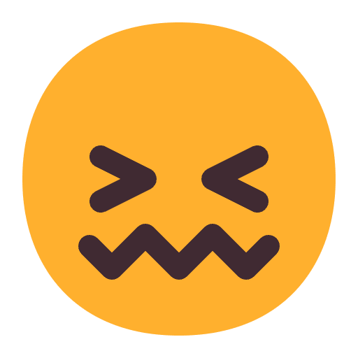 Confounded Face Flat Element from Fluent Emoji Flat Set