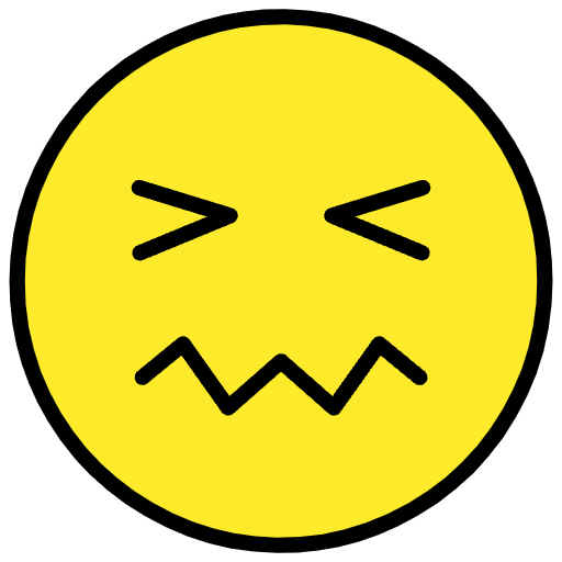 Confounded Face Emoji from OpenMoji Emoji Set