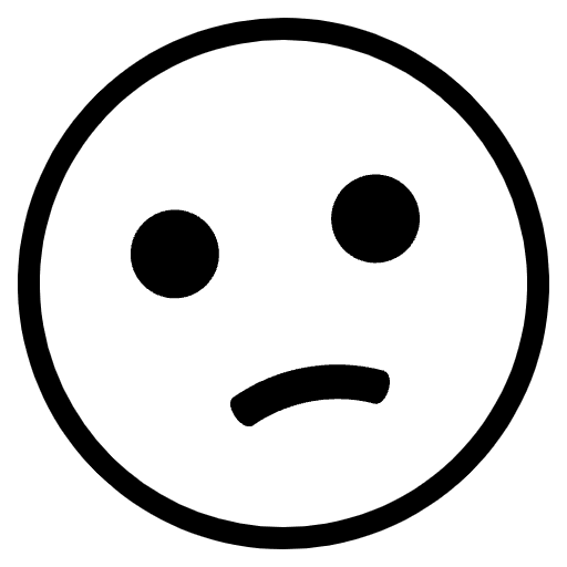 Confused Face Emoji from EmojiTwo Black Set