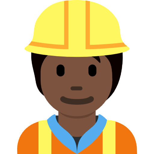 Construction Worker Dark Skin Tone Element from Twemoji Emoji Set