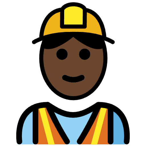 Construction Worker Dark Skin Tone Element from OpenMoji Emoji Set