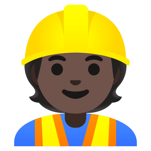Construction Worker Dark Skin Tone Emoji from Noto Emojis Set