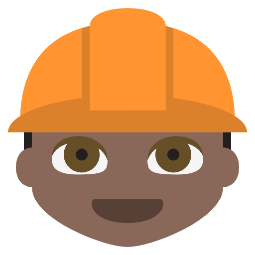 Construction Worker Dark Skin Tone Emoji from EmojiTwo Colors Set