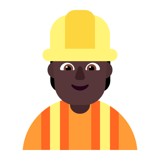 Construction Worker Flat Dark Emoji from Fluent Emoji Flat Set