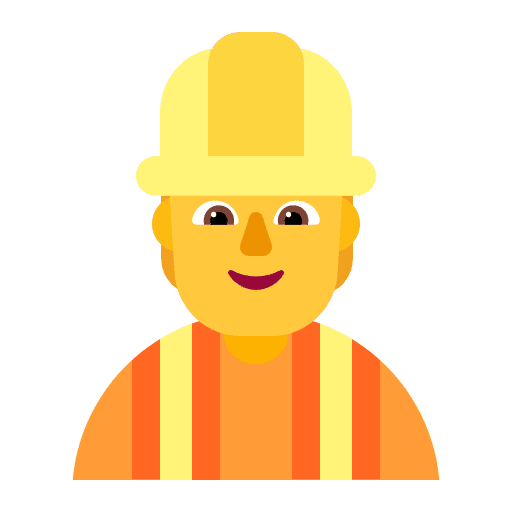 Construction Worker Flat Default Emoji from Fluent Emoji Flat Set