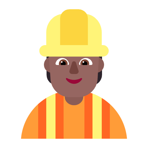 Construction Worker Flat Medium Dark Element from Fluent Emoji Flat Set