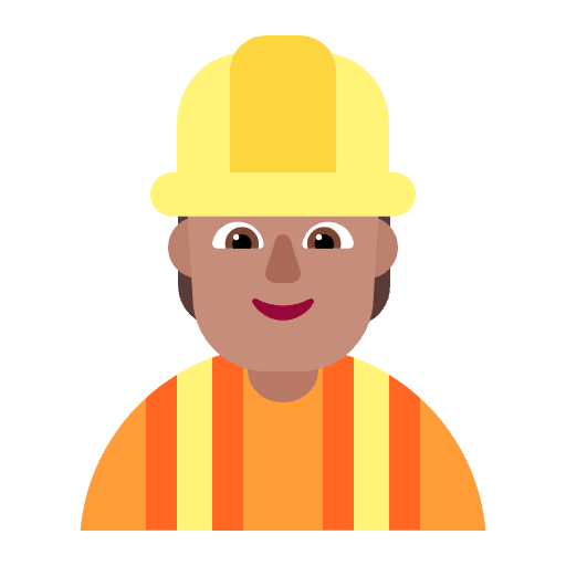 Construction Worker Flat Medium Emoji from Fluent Emoji Flat Set