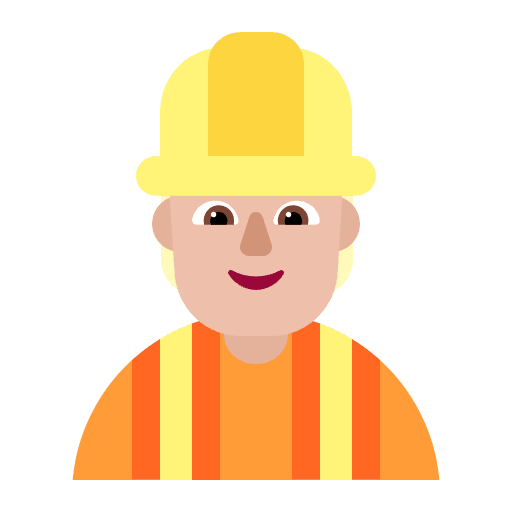 Construction Worker Flat Medium Light Emoji from Fluent Emoji Flat Set