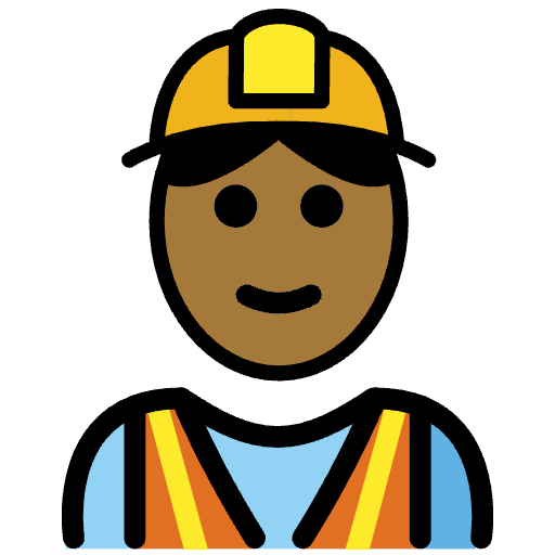 Construction Worker Medium Dark Skin Tone Element from OpenMoji Emoji Set