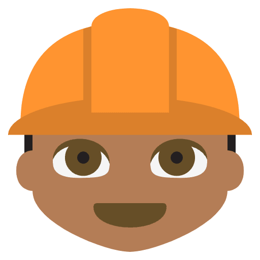 Construction Worker Medium Dark Skin Tone Emoji from EmojiTwo Colors Set