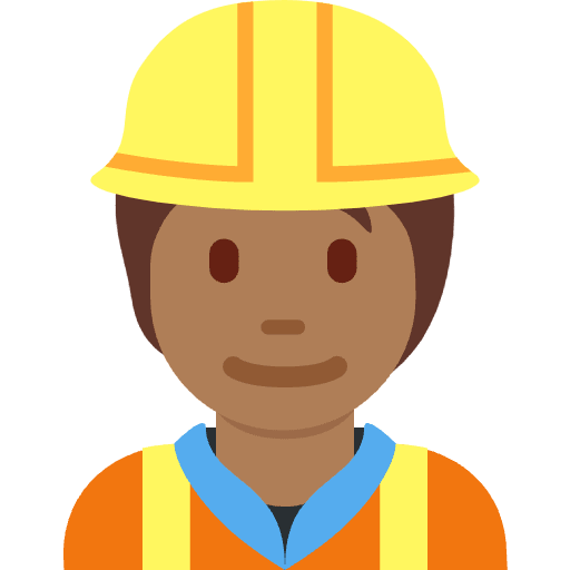 Construction Worker Medium Dark Skin Tone Emoji from Twemoji Set