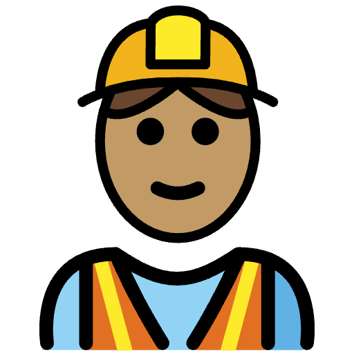 Construction Worker Medium Skin Tone Emoji from OpenMoji Emoji Set