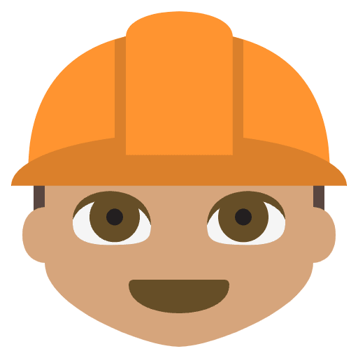 Construction Worker Medium Skin Tone Emoji from EmojiTwo Colors Set