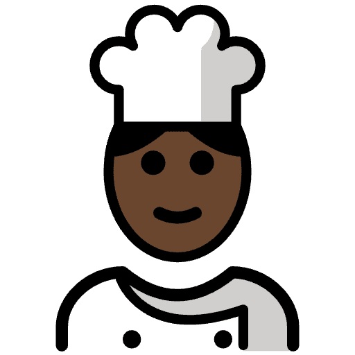 Cook Dark Skin Tone Emoji from OpenMoji Emoji Set
