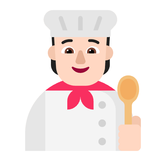 Cook Flat Light Emoji from Fluent Emoji Flat Set