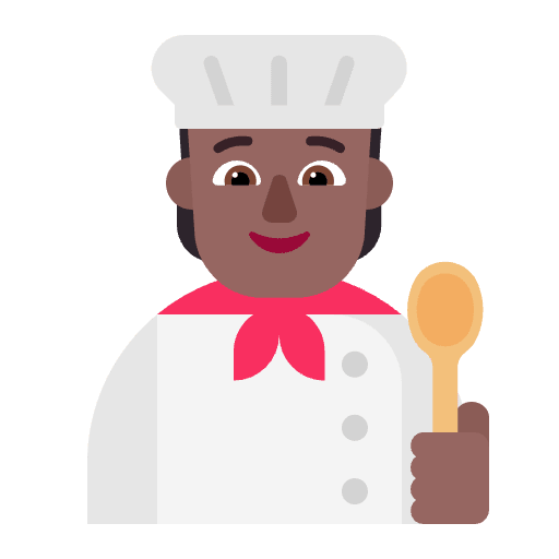 Cook Flat Medium Dark Emoji from Fluent Emoji Flat Set