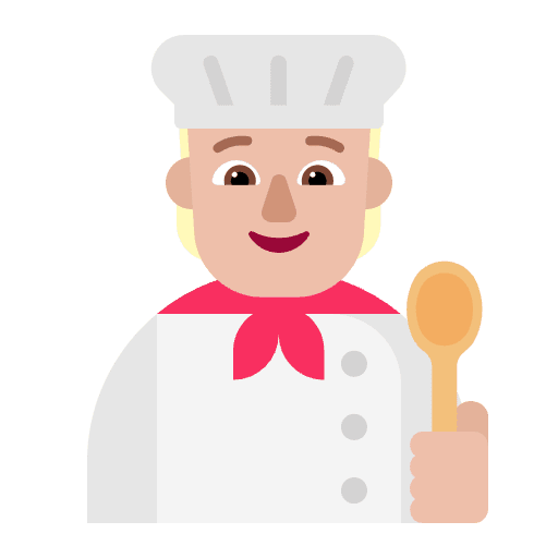 Cook Flat Medium Light Emoji from Fluent Emoji Flat Set
