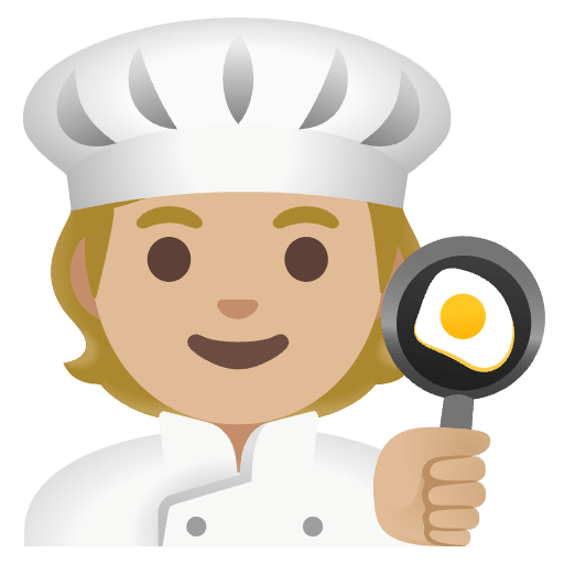 Cook Medium Light Skin Tone Emoji from Noto Emojis Set