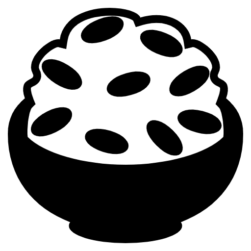 Cooked Rice Emoji from EmojiTwo Black Set