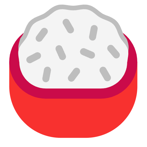 Cooked Rice Flat Emoji from Fluent Emoji Flat Set