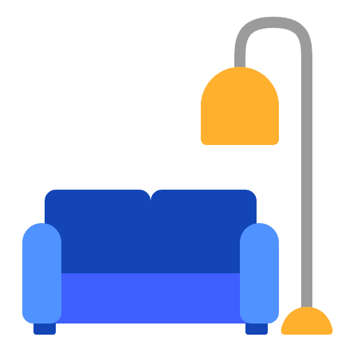 Couch And Lamp Flat Element from Fluent Emoji Flat Set