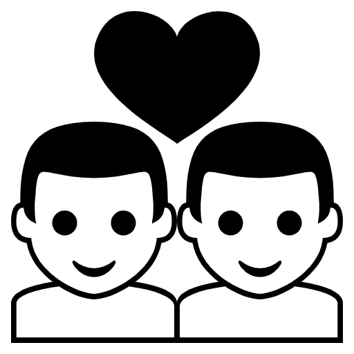 Couple Manman Emoji from EmojiTwo Black Set