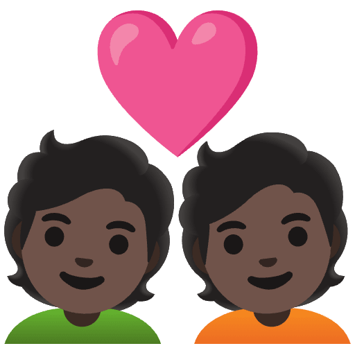 Couple With Heart Dark Skin Tone Emoji from Noto Emojis Set