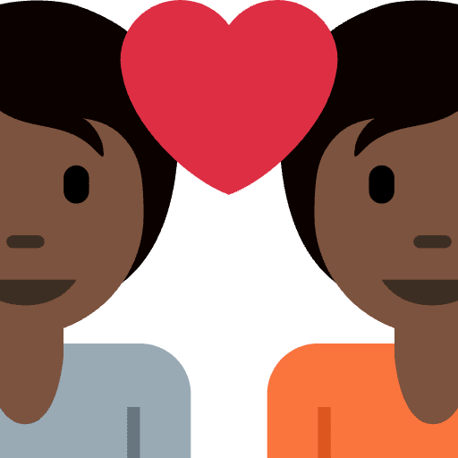 Couple With Heart Dark Skin Tone Emoji from Twemoji Emoji Set