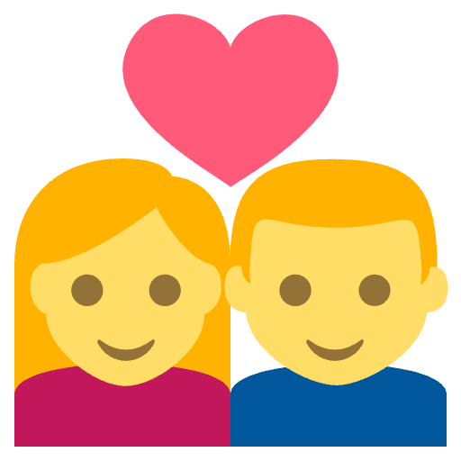 Couple With Heart Emoji from EmojiTwo Colors Set