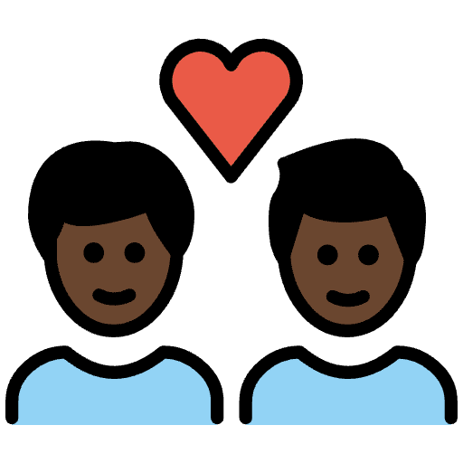 Couple With Heart Man Man Dark Skin Tone Emoji from OpenMoji Set