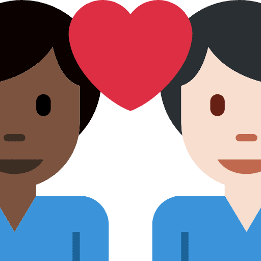 Couple With Heart Man Man Dark Skin Tone Light Skin Tone Emoji from Twemoji Emoji Set