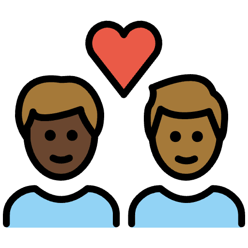 Couple With Heart Man Man Dark Skin Tone Medium Dark Skin Tone Element from OpenMoji Emoji Set