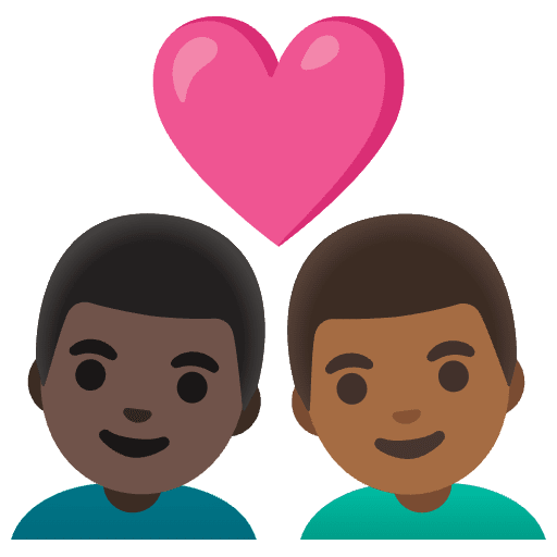 Couple With Heart Man Man Dark Skin Tone Medium Dark Skin Tone Emoji from Noto Emoji Set