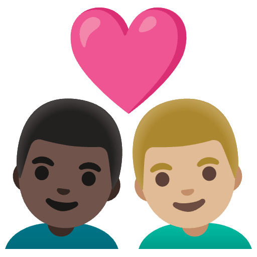 Couple With Heart Man Man Dark Skin Tone Medium Light Skin Tone Element from Noto Emojis Set