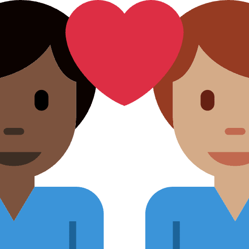 Couple With Heart Man Man Dark Skin Tone Medium Skin Tone Element from Twemoji Emoji Set