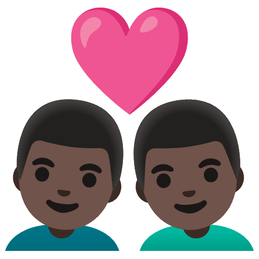 Couple With Heart Man Man Dark Skin Tone Emoji from Noto Emoji Set